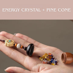 Pine Cone Urn Keychain — open capsule for ashes or mementos