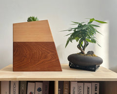 Physical display of Sapele vase pet urn