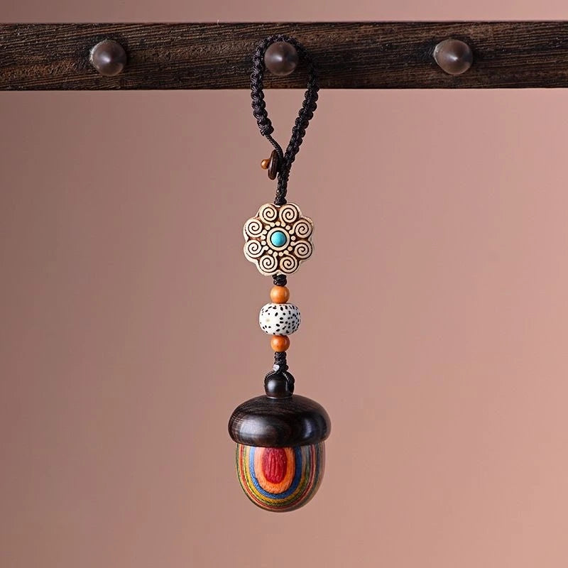 mini rainbow acorn urn for ashes bag charm